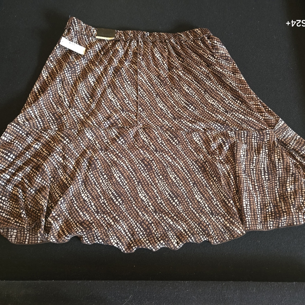 Lane BRYANT Brown Patterned Women's Skirt Sz 22/24 NWT